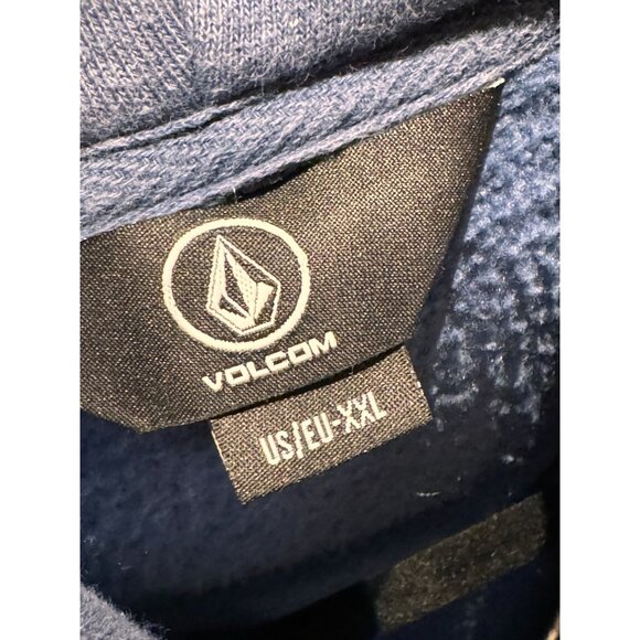 Volcom XXL Custom Bleached Mens Pullover Hoodie Blue & Cream - Picture 5 of 5